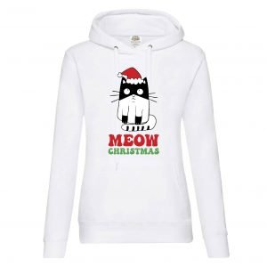 Жіноче худі Meow Christmas біле