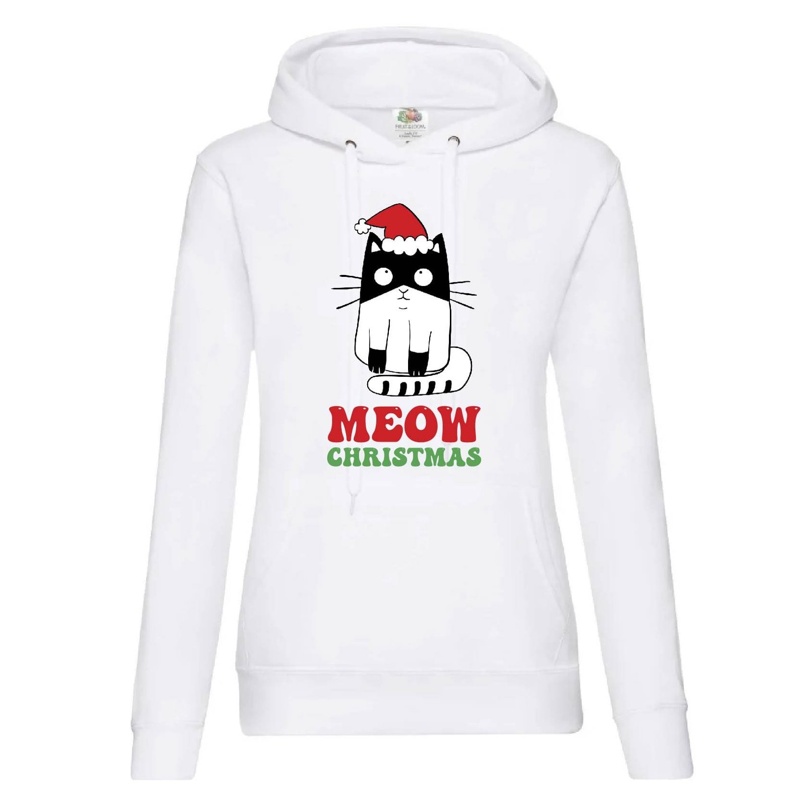 Жіноче худі Meow Christmas біле