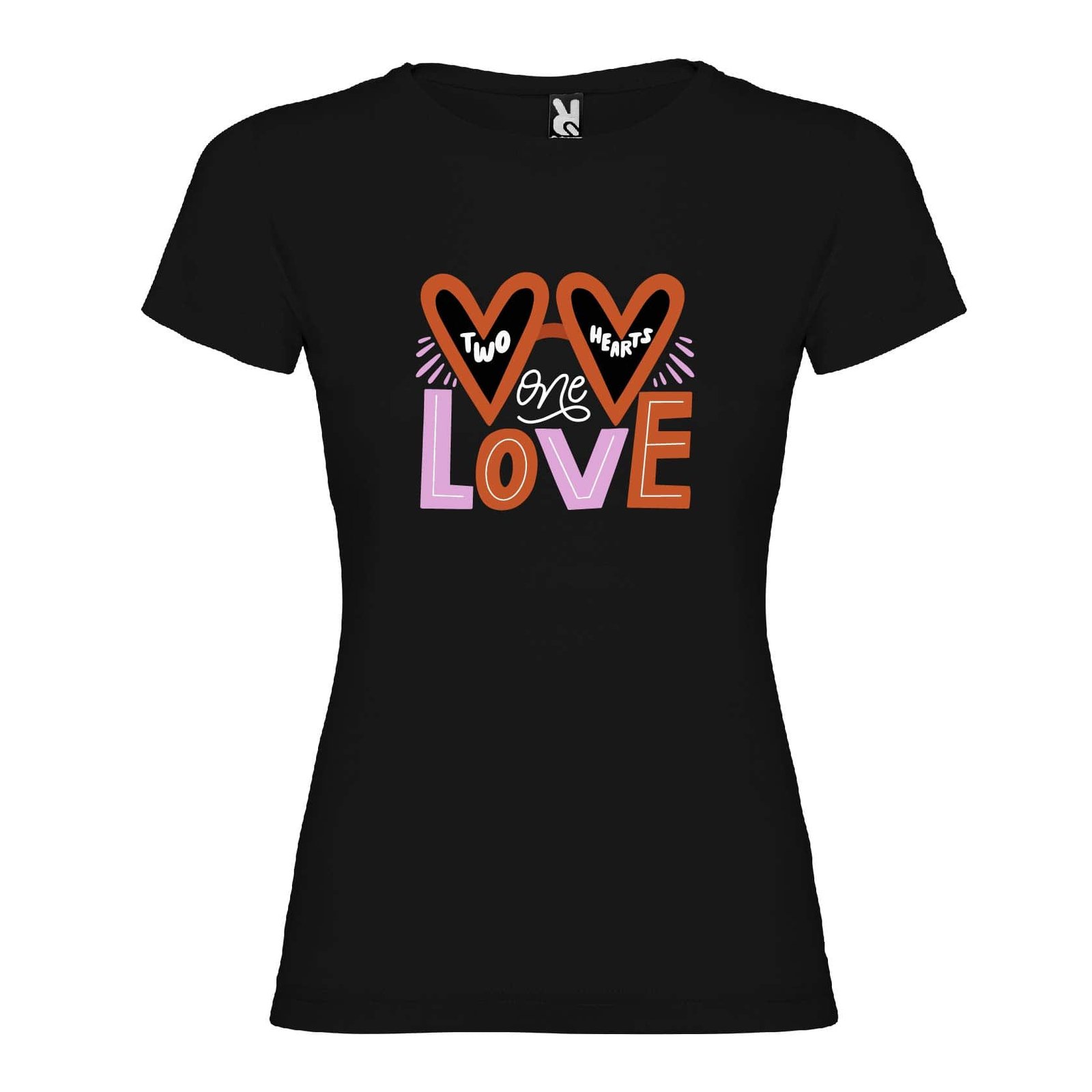 Футболка жіноча Two Hearts чорна